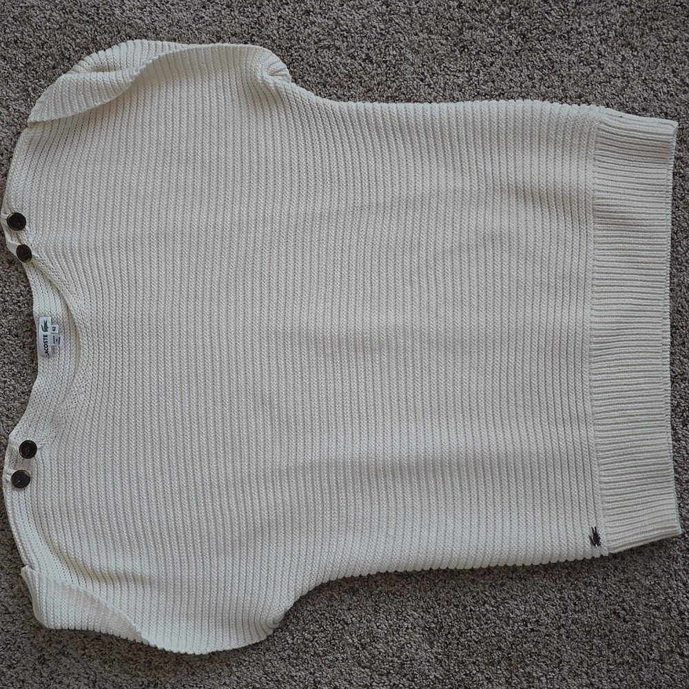 Lacoste sz 42 (6/8) Cream Sweater